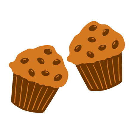 muffin cupcake sweet food illustrationのイラスト素材