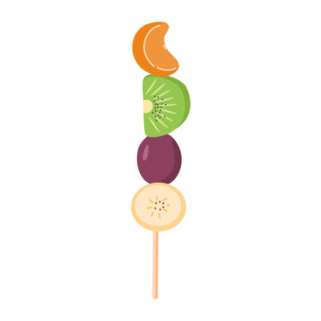 Fresh Fruit Skewer Snackのイラスト素材