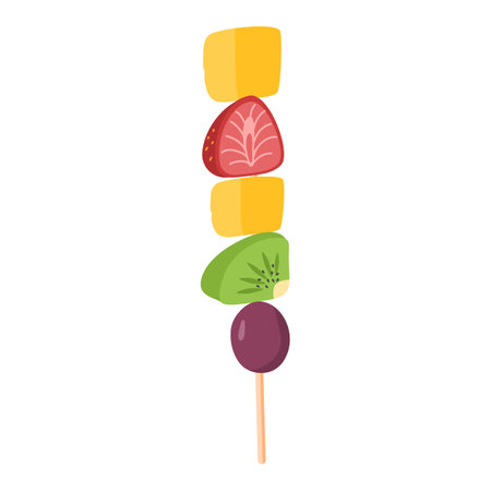 Fresh Fruits Skewer Illustrationのイラスト素材