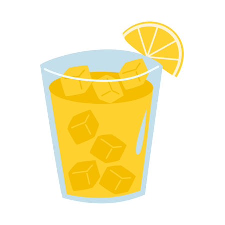 Lemonade with Lemon Slice, Iced Lemonade Drinkのイラスト素材