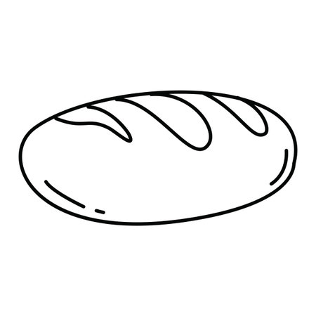 Bread doodle breakfast, Loaf of Bread outline Illustrationのイラスト素材