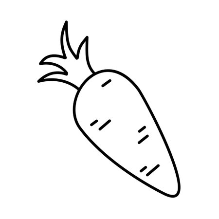 Carrot Vegetable Coloring Drawing For Kidsのイラスト素材
