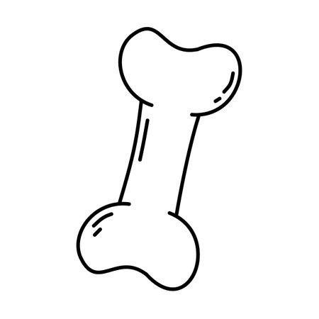 bone dog toy outline illustrationのイラスト素材
