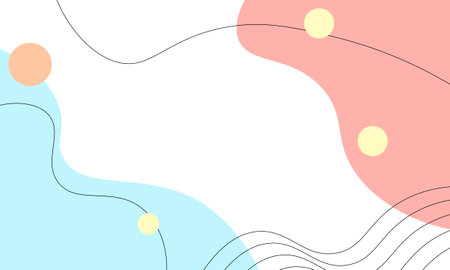 simple doodle style background design in bright pastel colorsのイラスト素材