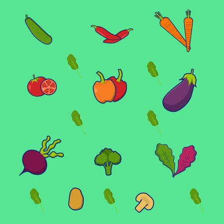 plant vegetables flat iconのイラスト素材