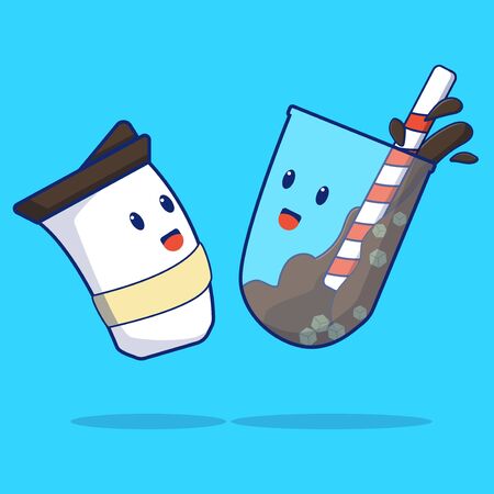 cooffee character cute vectorのイラスト素材