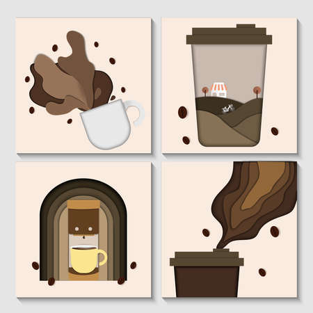 Illustration vector world coffee day Image setのイラスト素材
