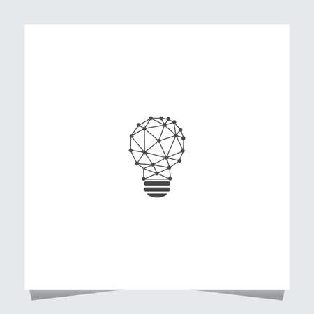 Line light bulb Technology logo template art energy power electricity idea conceptのイラスト素材