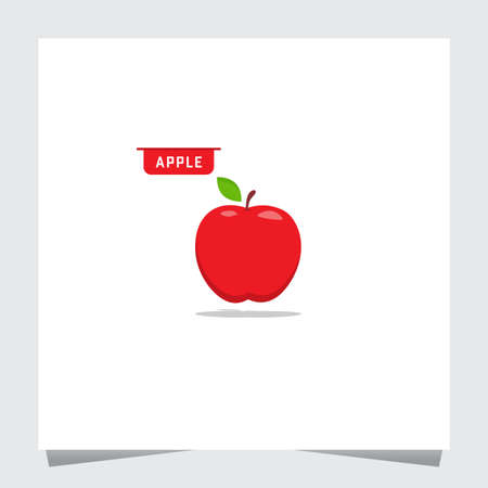 Apple Flat Logo Template. Iconのイラスト素材