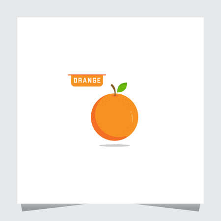 Orange Flat Logo Template. Iconのイラスト素材