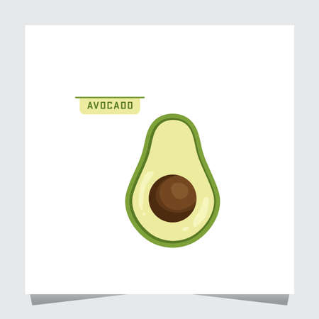 Avocado Flat Logo Template. Iconのイラスト素材