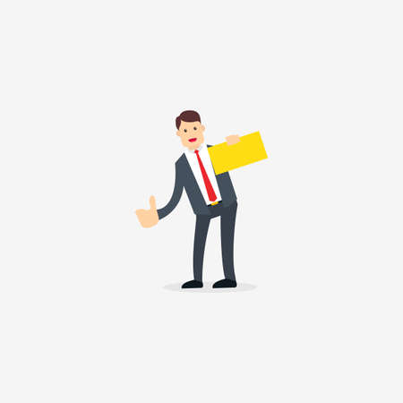 A businessman who holds the small bulletin boardのイラスト素材