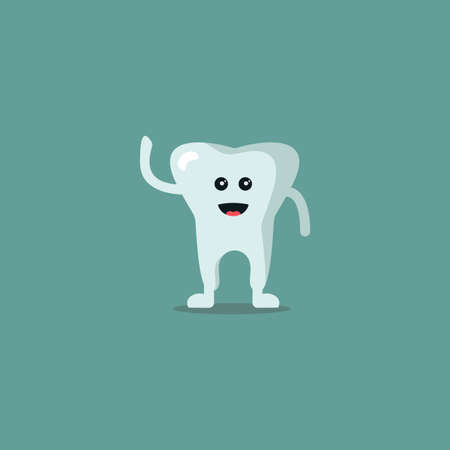 Cartoon Teeth Say Hi .Characterのイラスト素材