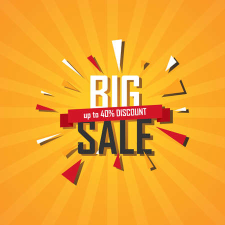 Illustration Vector Graphic of Big Sale Banner. Perfect to use for Sales Promotionのイラスト素材