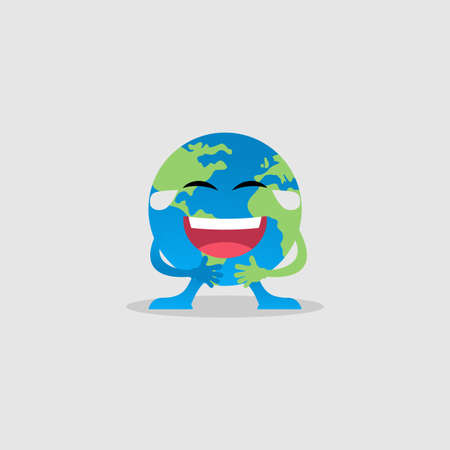 Illustration Vector Graphic of Happy Earth Character. Perfect to use for Campaigns on Earth Day and Earth Preservation Programsのイラスト素材