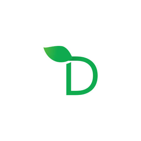 Illustration Vector Graphic of D Letter Leaf. Perfect to use for Nature Companyのイラスト素材