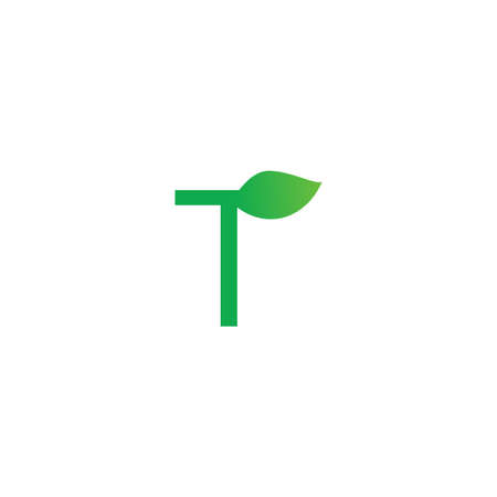 Illustration Vector Graphic of T Letter Leaf. Perfect to use for Nature Companyのイラスト素材