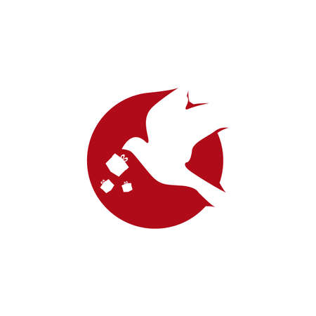 Illustration Vector Graphic of Pigeons carrying Gifts. Perfect to use for Gift Storeのイラスト素材