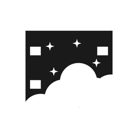 Illustration Vector Graphic of Cloud Night Film. Perfect to use for Cinema logoのイラスト素材