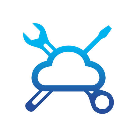 Illustration Vector Graphic of Cloud Setting. Perfect to use for Technology Companyのイラスト素材