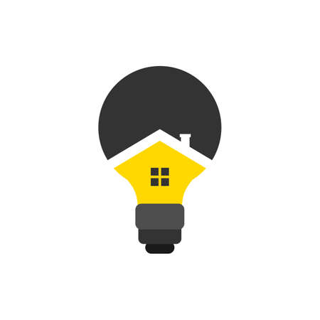 Illustration Vector Graphic of Modern House Bulb Logo. Perfect to use for Technology Companyのイラスト素材