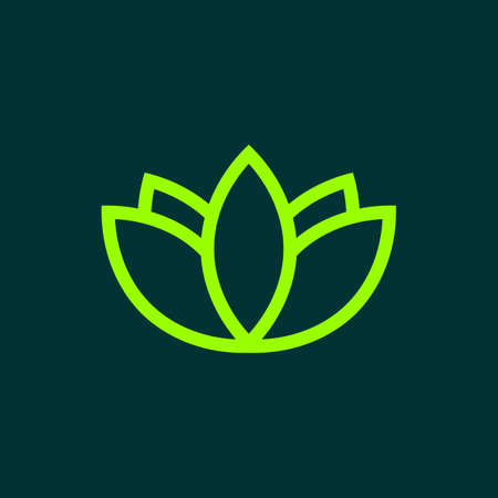 Illustration Vector Graphic of Simple Green Lotus Flower  . Perfect to use for Technology Companyのイラスト素材