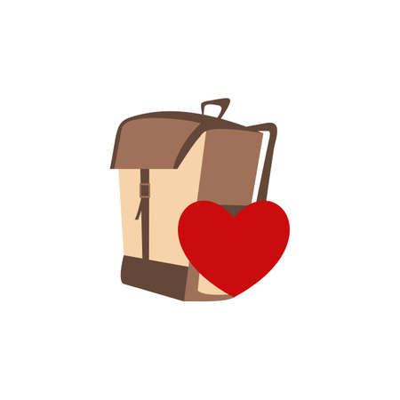 Illustration Vector Graphic of Love Backpack  . Perfect to use for Technology Companyのイラスト素材