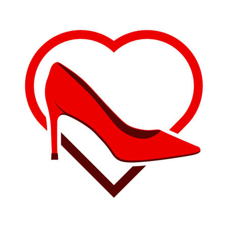 Illustration Vector Graphic of High Heels Love Logo. Perfect to use for Fashion Companyのイラスト素材