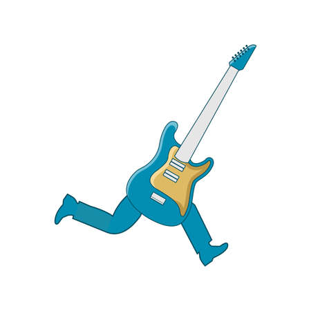 Illustration Vector Graphic of Guitar Runner. Perfect to use for Music or Game Companyのイラスト素材