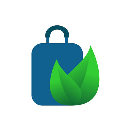 Illustration Vector Graphic of ECO Suitcase Logo. Perfect to use for Technology Companyのイラスト素材