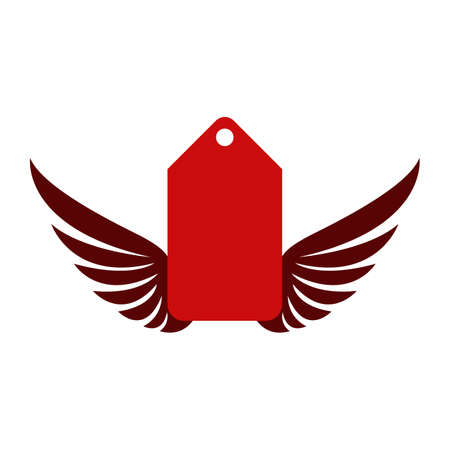 Illustration Vector Graphic of Wing Price Tag Logo. Perfect to use for Technology Companyのイラスト素材