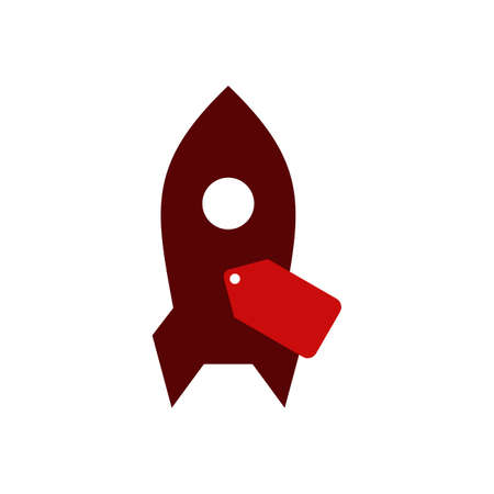 Illustration Vector Graphic of Rocket Cloud Tag Logo. Perfect to use for Technology Companyのイラスト素材