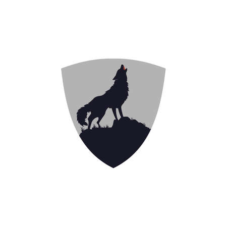 Illustration Vector Graphic of Wolf Shield Logo. Perfect to use for Technology Companyのイラスト素材