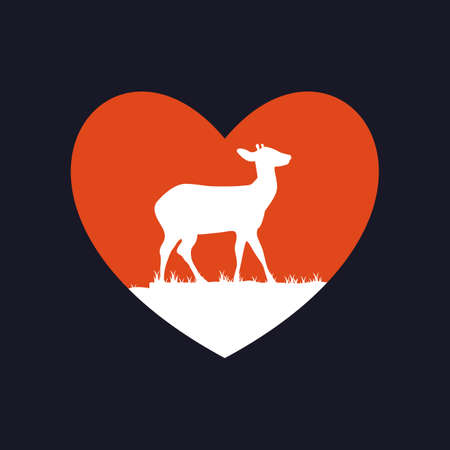 Illustration Vector Graphic of Love Deer Logo. Perfect to use for Technology Companyのイラスト素材