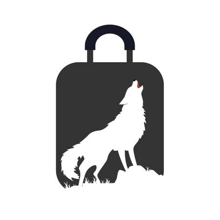 Illustration Vector Graphic of Wolf Suitcase Logo. Perfect to use for Technology Companyのイラスト素材