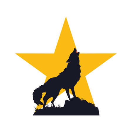 Illustration Vector Graphic of Star Wolf Logo. Perfect to use for Technology Companyのイラスト素材