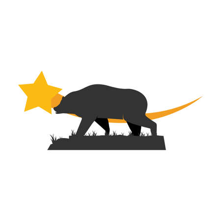 Illustration Vector Graphic of Star Grizzly Bear Logo. Perfect to use for Technology Companyのイラスト素材