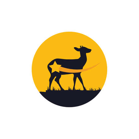 Illustration Vector Graphic of Star Deer Logo. Perfect to use for Technology Companyのイラスト素材