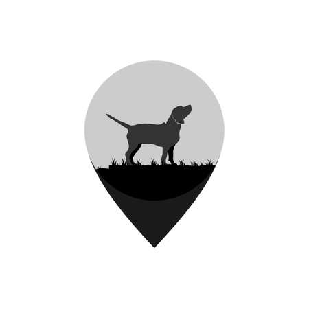 Illustration Vector Graphic of Beagle Dog Location Logo. Perfect to use for Technology Companyのイラスト素材
