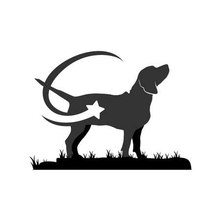 Illustration Vector Graphic of Star Beagle Dog Logo. Perfect to use for Technology Companyのイラスト素材