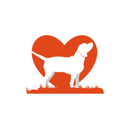 Illustration Vector Graphic of Beagle Dog Love Logo. Perfect to use for Technology Companyのイラスト素材