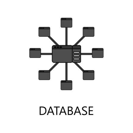 Database icon. Trendy flat vector Database icon on white background, vector illustration can be use for web and mobileのイラスト素材