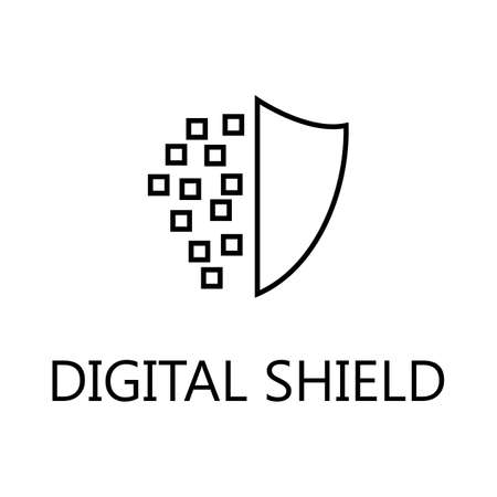Digital Shield icon. Trendy flat vector Digital Shield icon on white background, vector illustration can be use for web and mobileのイラスト素材