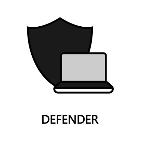 Laptop Defender icon. Trendy flat vector Laptop Defender icon on white background, vector illustration can be use for web and mobileのイラスト素材