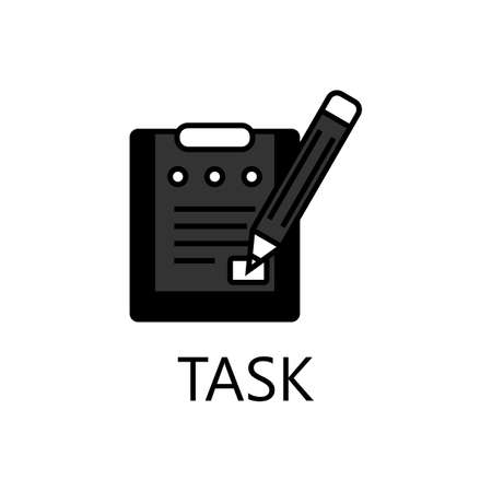 Task icon. Trendy flat vector Task icon on white background, vector illustration can be use for web and mobileのイラスト素材