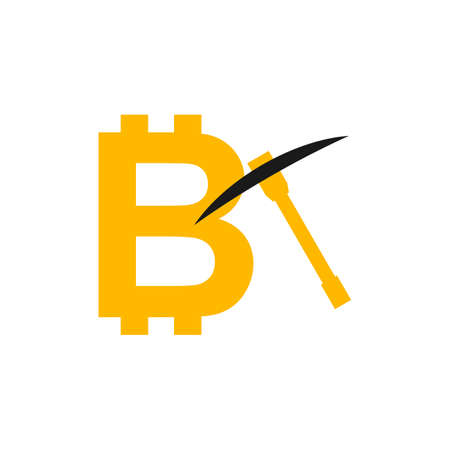 Illustration Vector Graphic of Bitcoin Mining Logo. Perfect to use for Mining Companyのイラスト素材