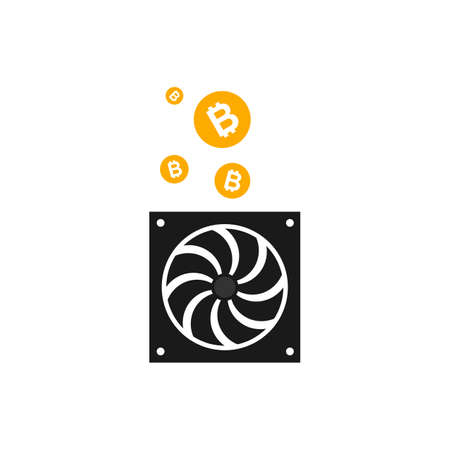 Illustration Vector Graphic of Bitcoin Mining Logo. Perfect to use for Mining Companyのイラスト素材