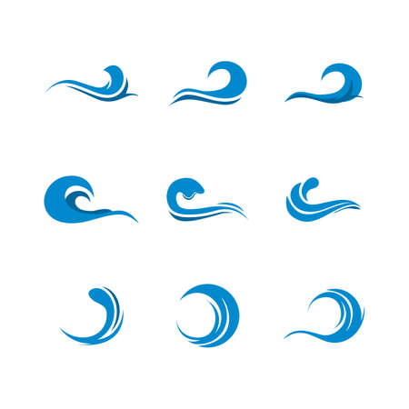 Trendy flat vector Blue Wave on white background, vector illustration can be use for web and mobileのイラスト素材