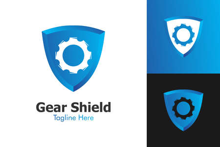 Illustration Vector Graphic of Gear Shield Logo. Perfect to use for Technology Companyのイラスト素材