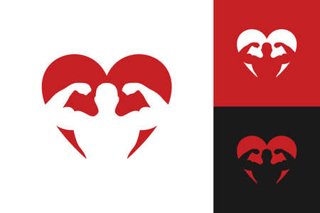 Illustration Vector Graphic of Love Gym Logo. Perfect to use for Technology Companyのイラスト素材